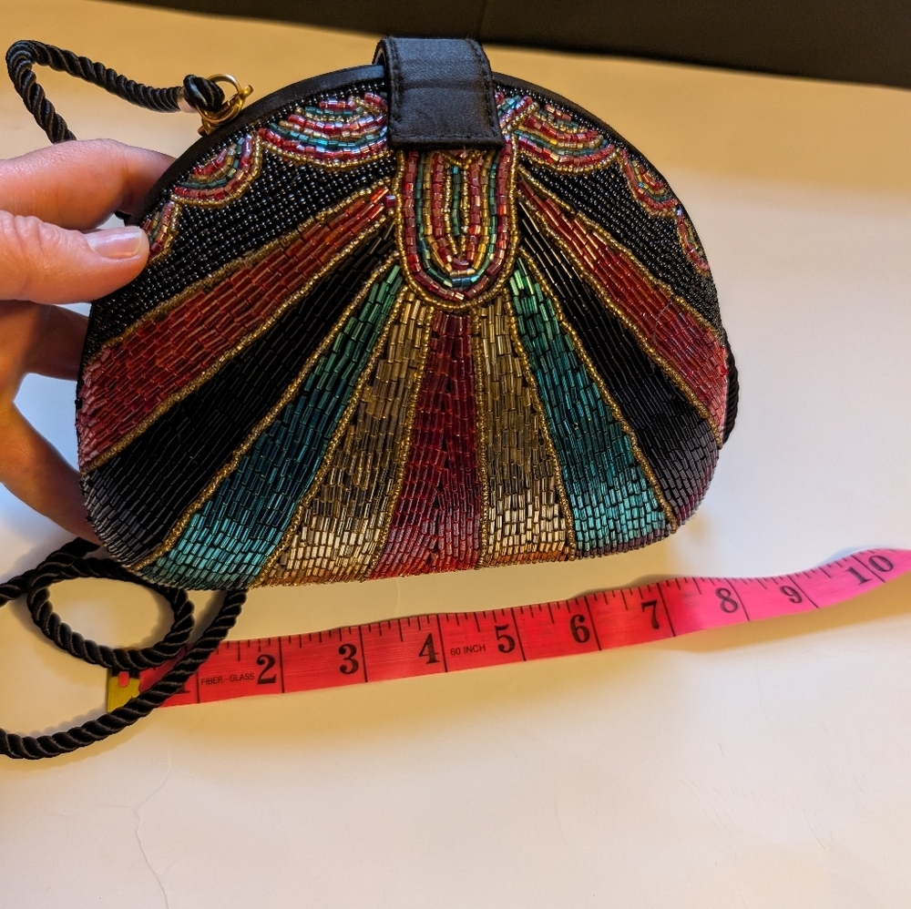 Bob Mackie Beaded Clutch in Black, Gold, Red, Teal - Picture 12 of 13